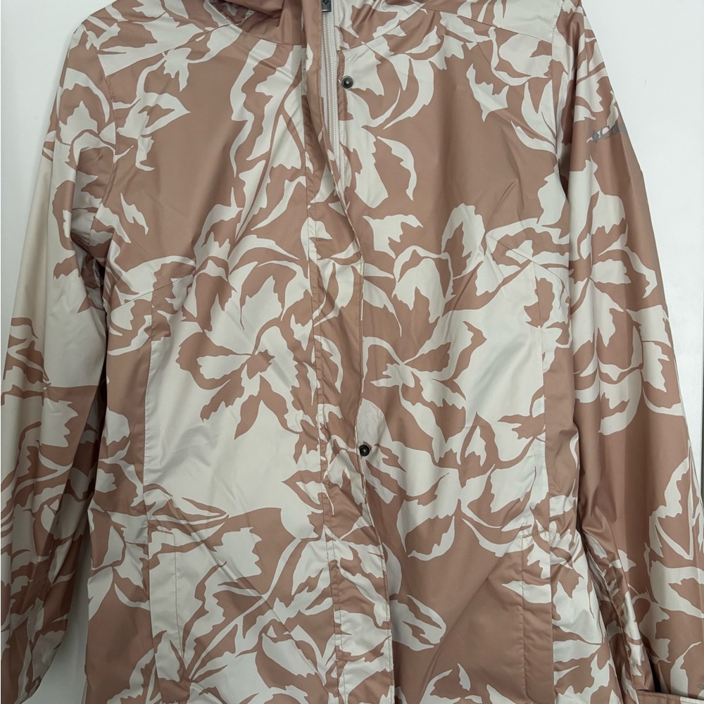 Columbia Women's Floral Trench Coat in Cream and Tan